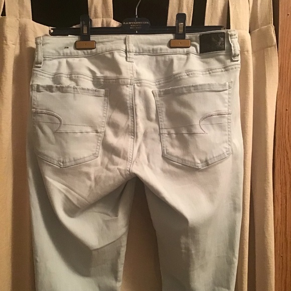 AEO distressed super super stretch ankle jeggings size 14 regular - Picture 4 of 8